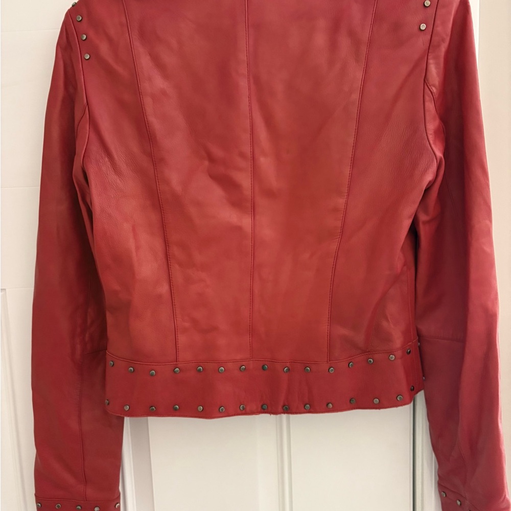 Cache Red Leather Jacket with Studs - image 8